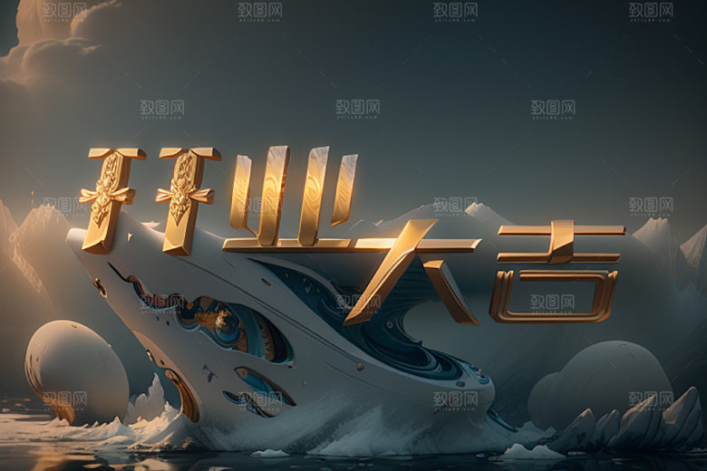开业设计饭店艺术字
