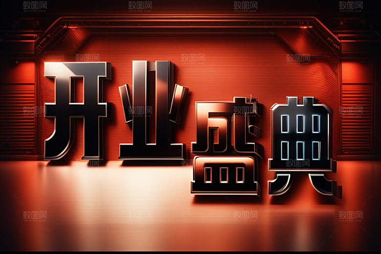 开业3D立体艺术字