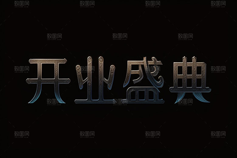开业饭店3D艺术字