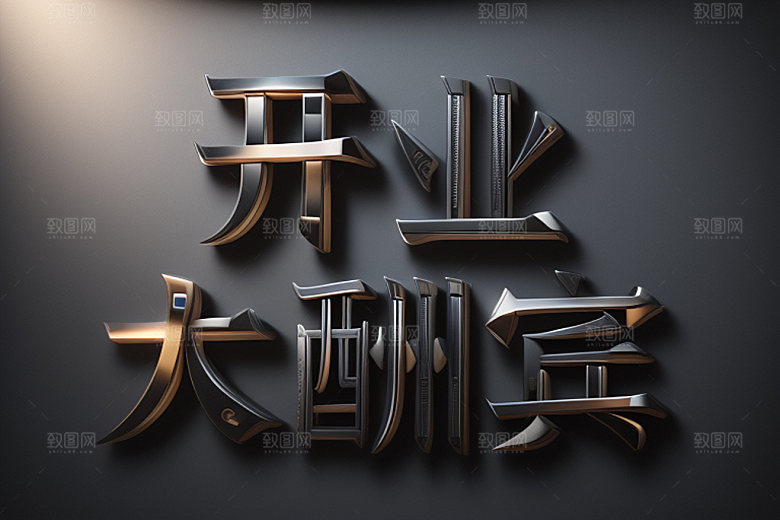 开业店铺饭店艺术字