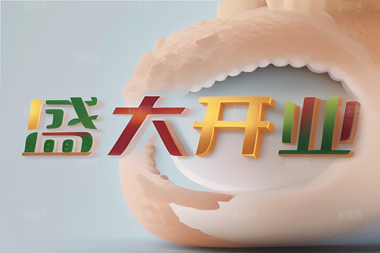 开业设计立体艺术字