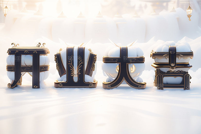 开业3D店铺艺术字