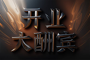 开业饭店店铺艺术字