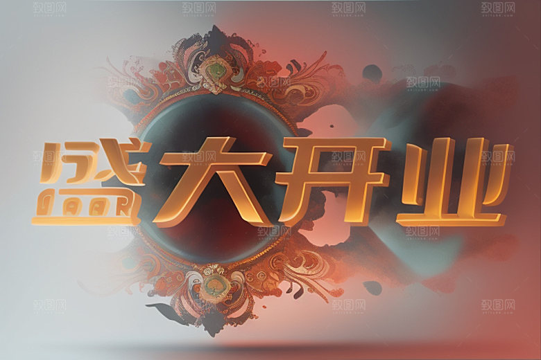 开业饭店商场艺术字