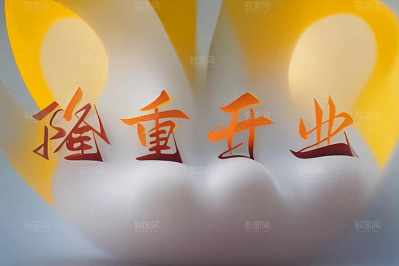 开业3D立体艺术字