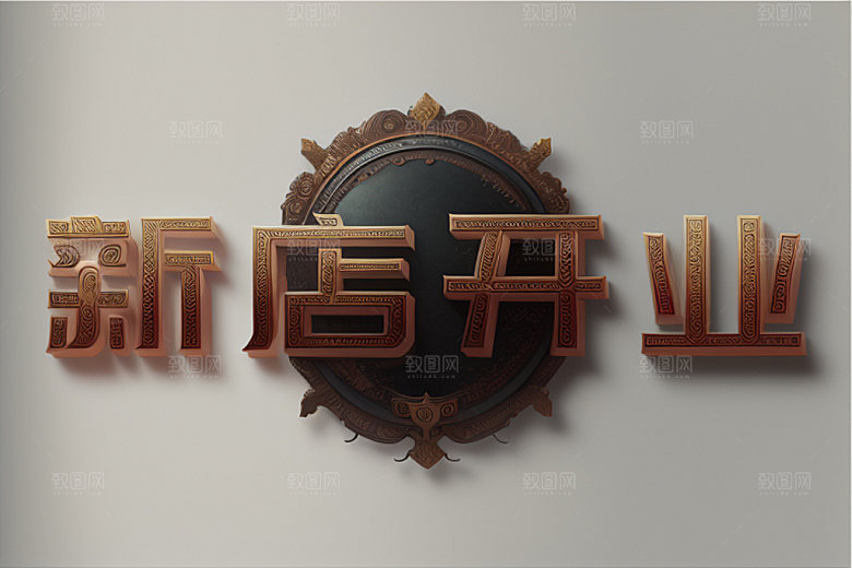 开业3D店铺艺术字
