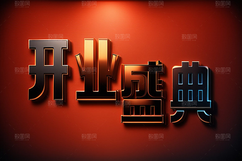 开业饭店立体艺术字