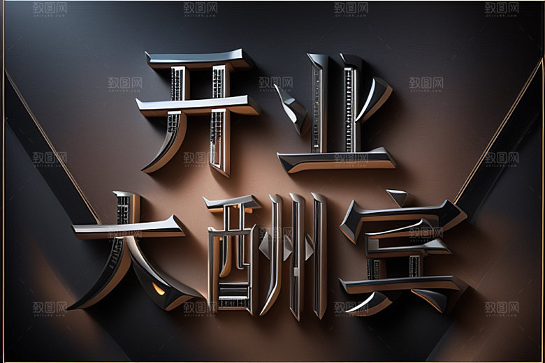 开业店铺饭店艺术字