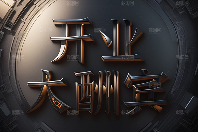 开业创意饭店艺术字