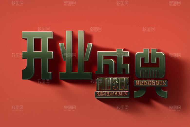 开业创意3D艺术字