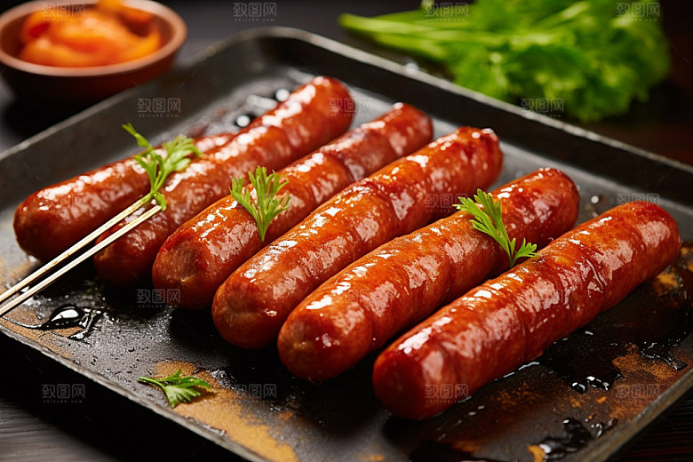 烤肠美味烧烤摄影图