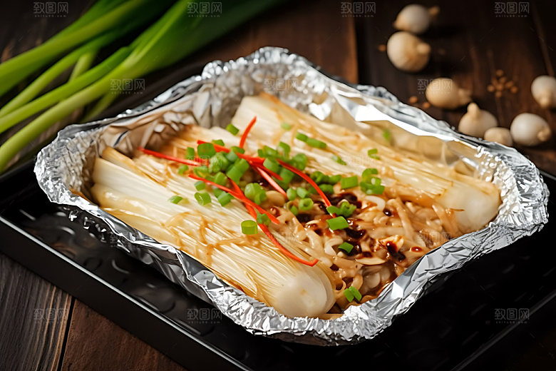 烤金针菇高清撸串摄影图