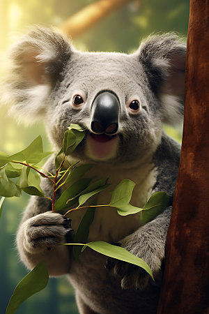 考拉树袋熊自然摄影图