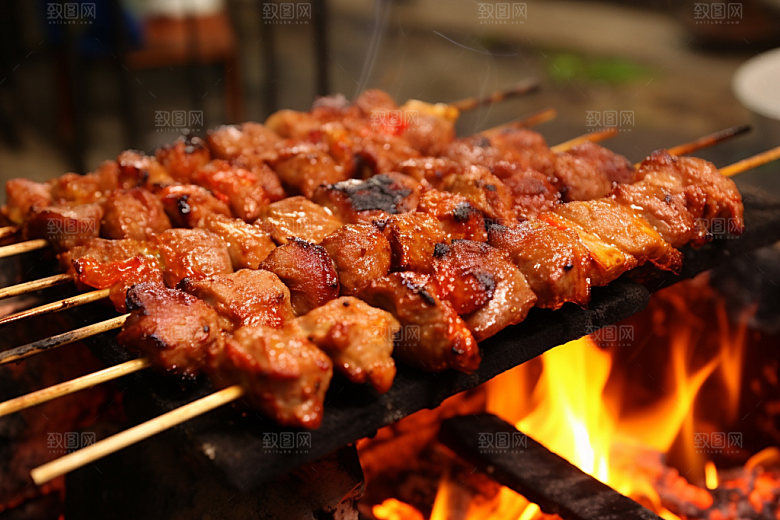 烤肉串美味烧烤摄影图