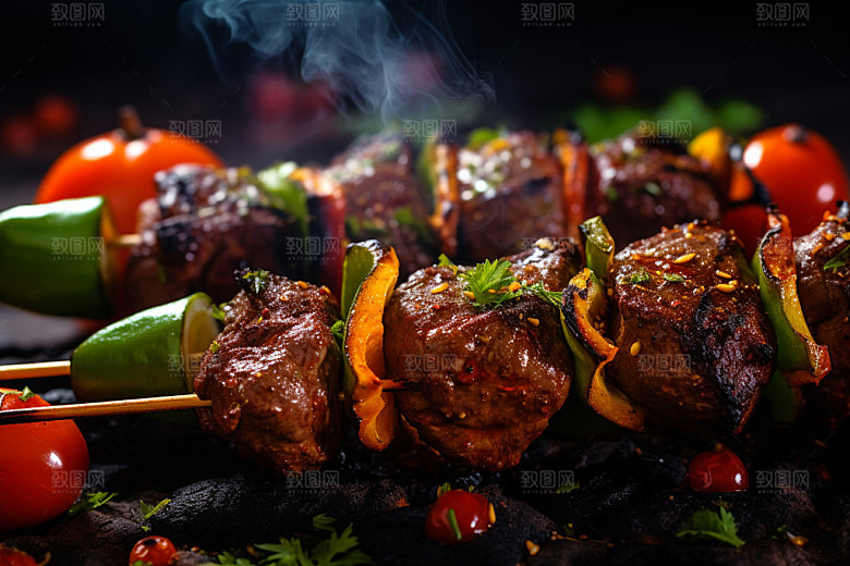 烤肉串高清美食摄影图