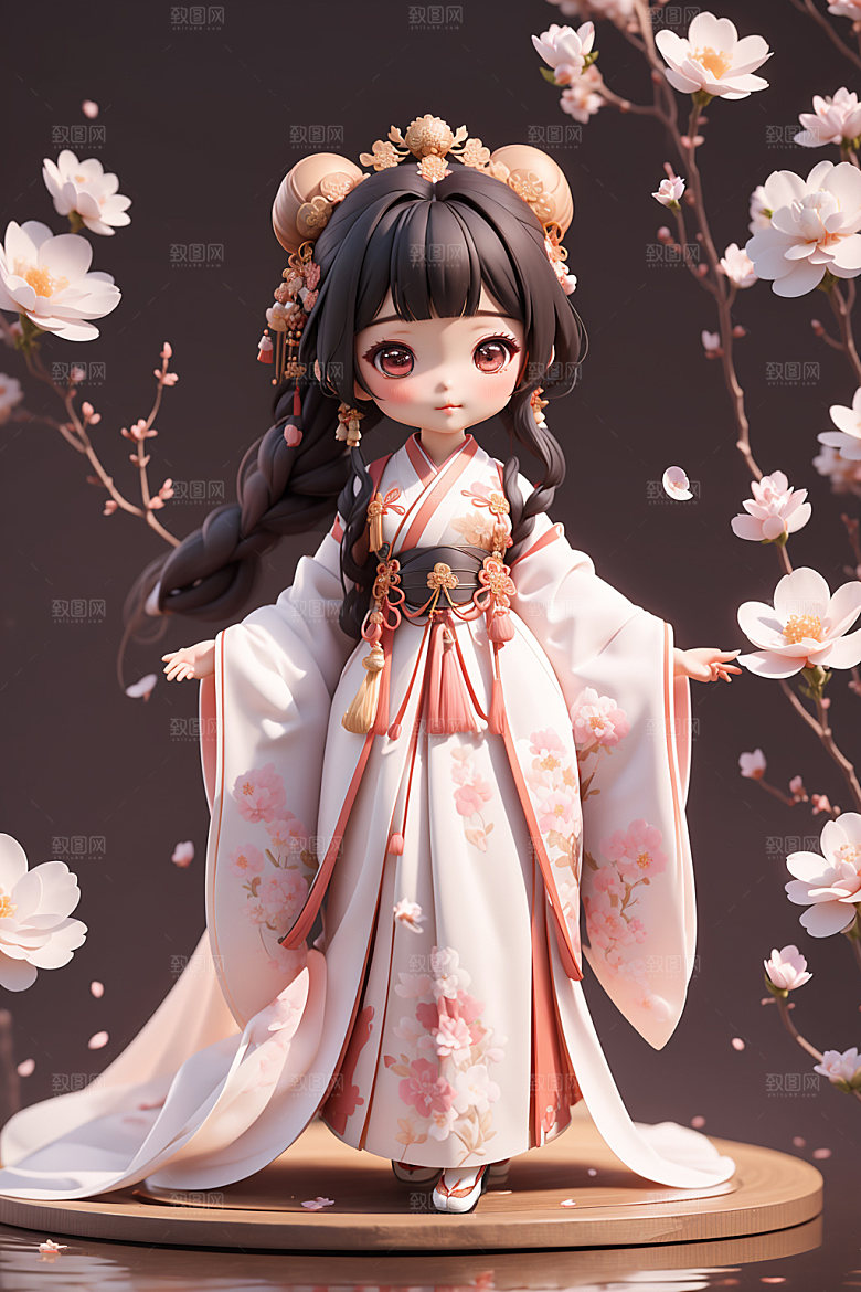 汉服少女3DQ版模型