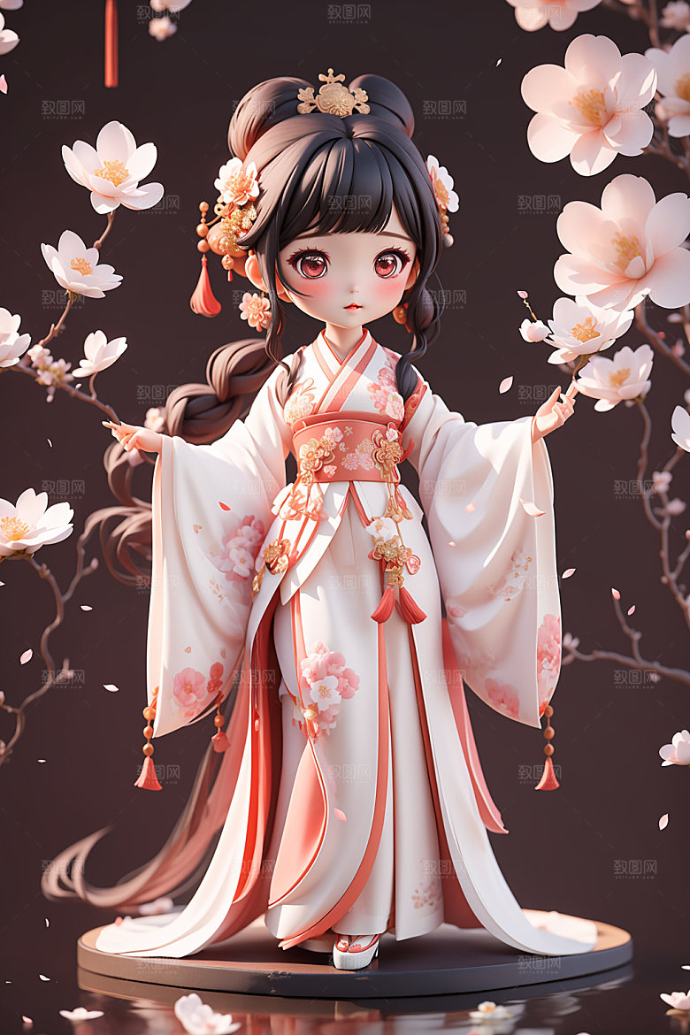 汉服少女3D立体模型