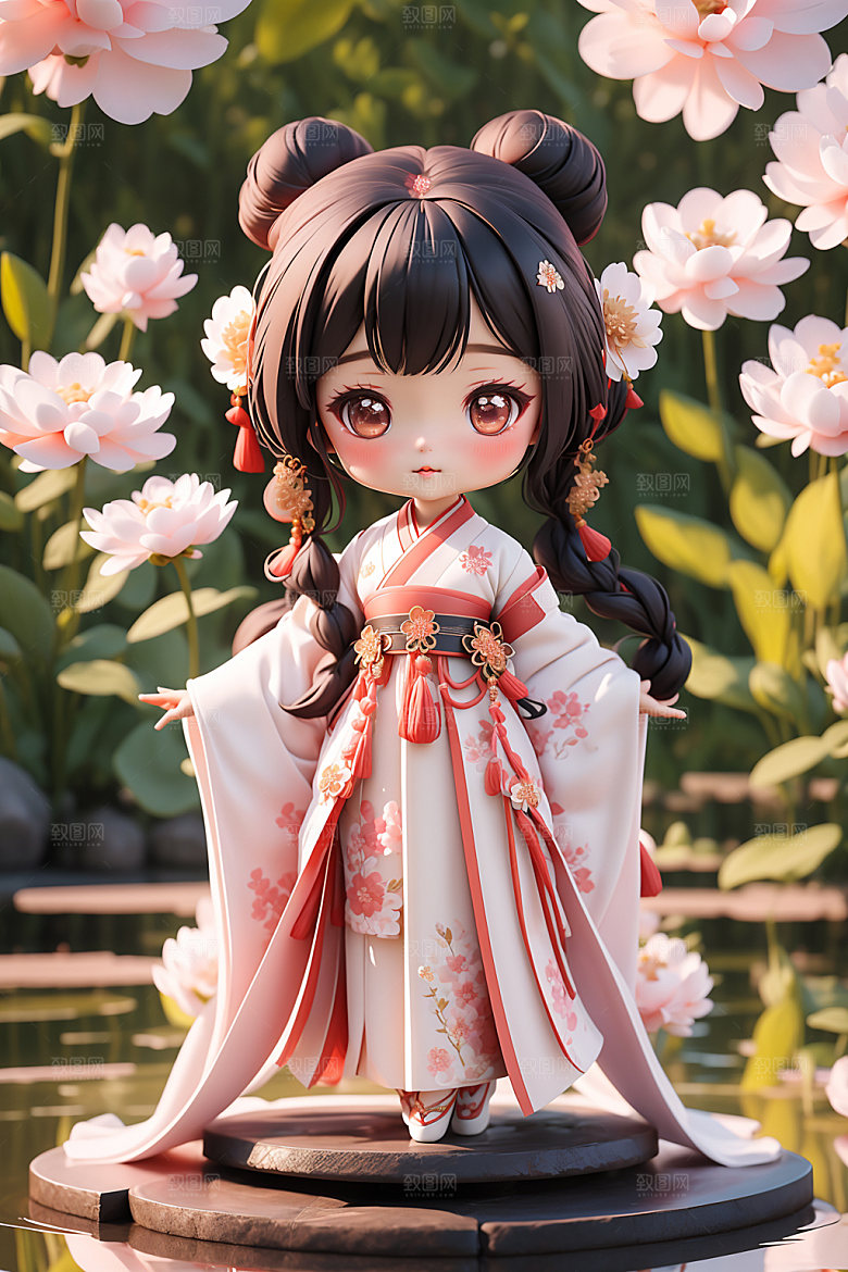 汉服少女3D甜美模型