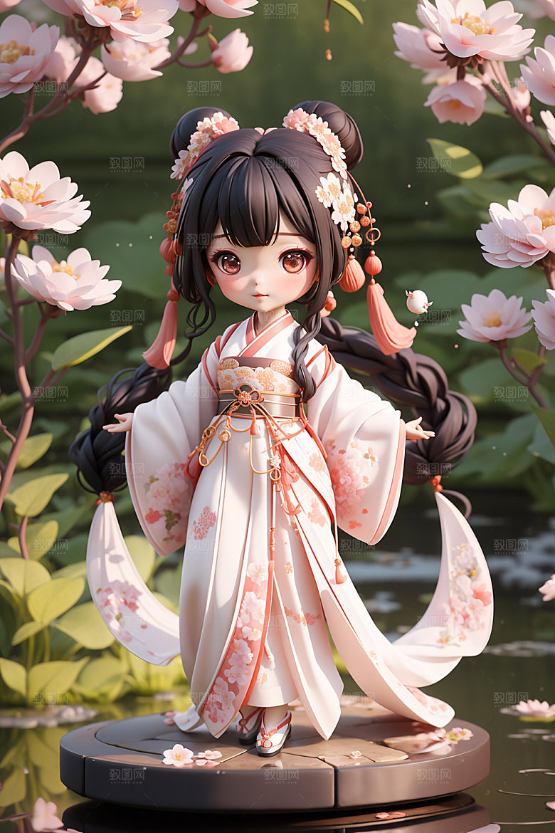 汉服少女3D立体模型