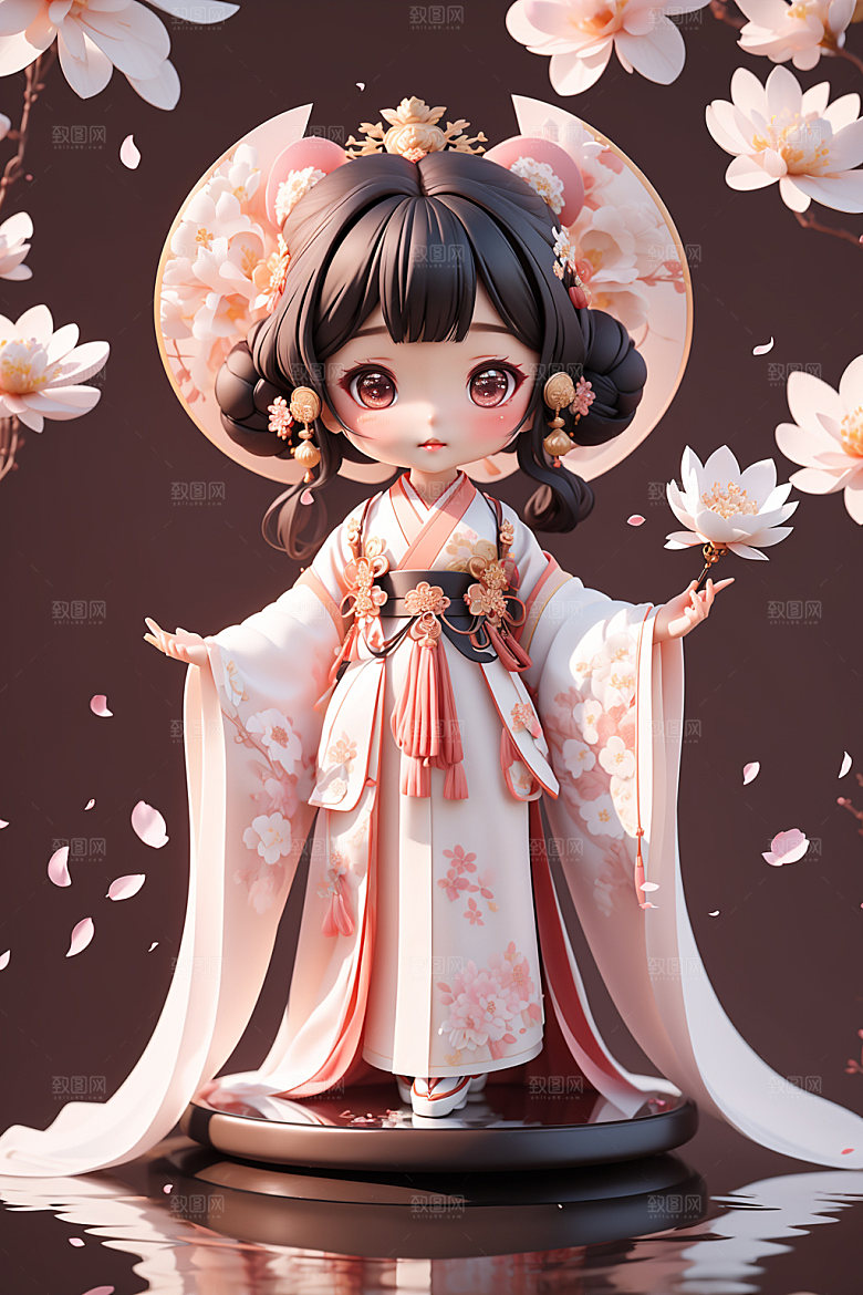 汉服少女3D中国风模型