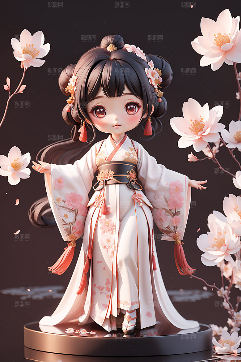 汉服少女甜美3D模型