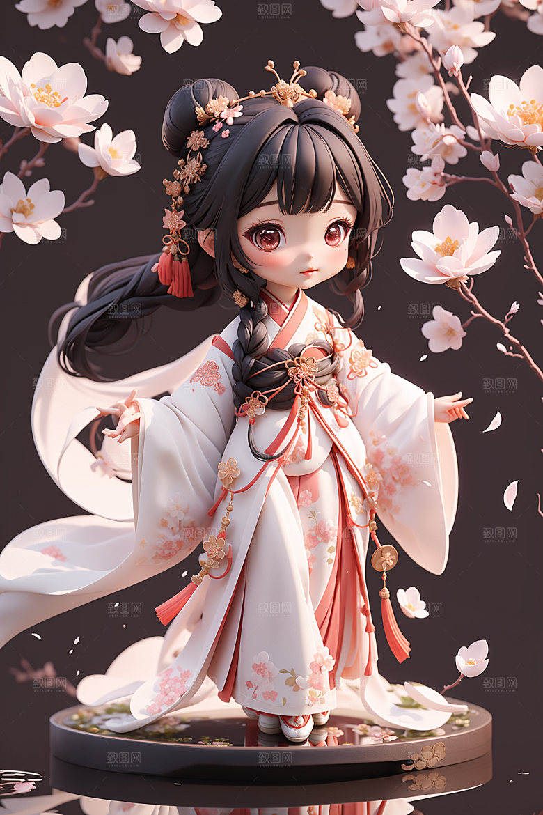 汉服少女3D人物模型
