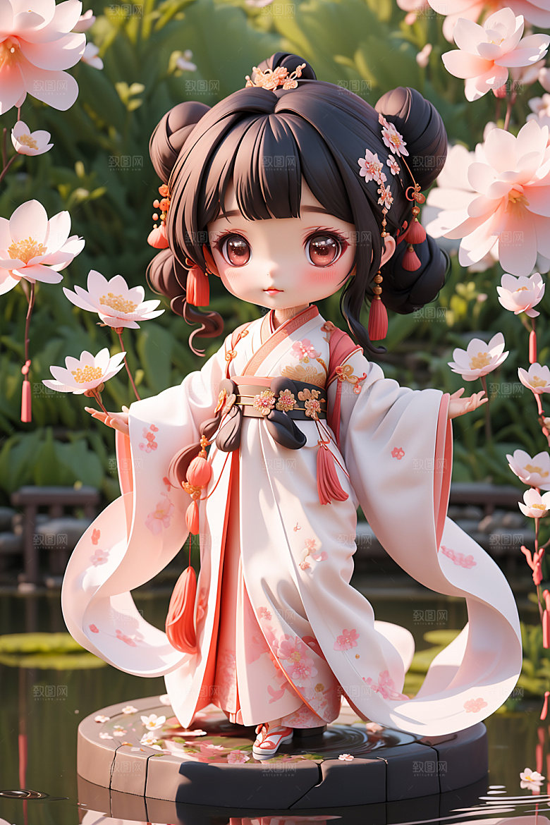 汉服少女3D中国风模型