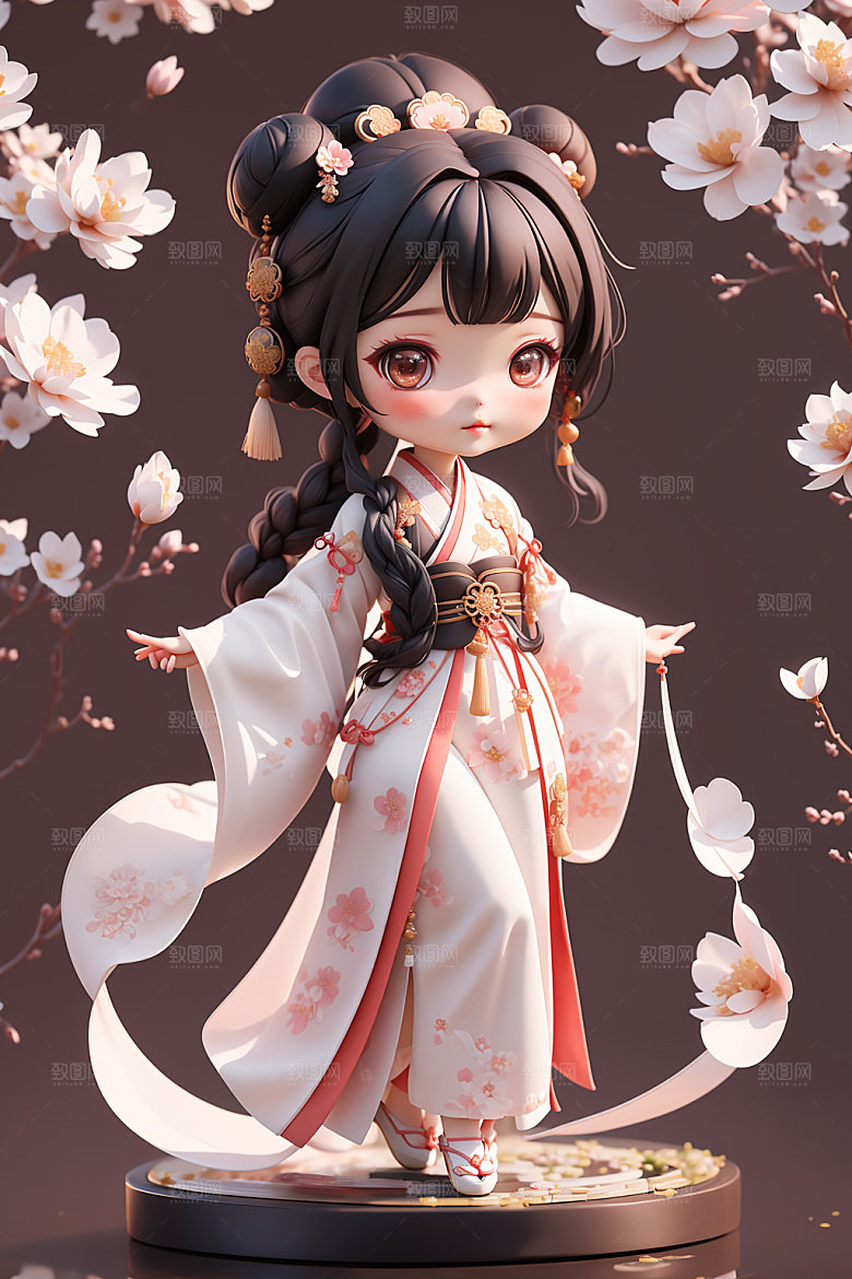 汉服少女中式甜美模型