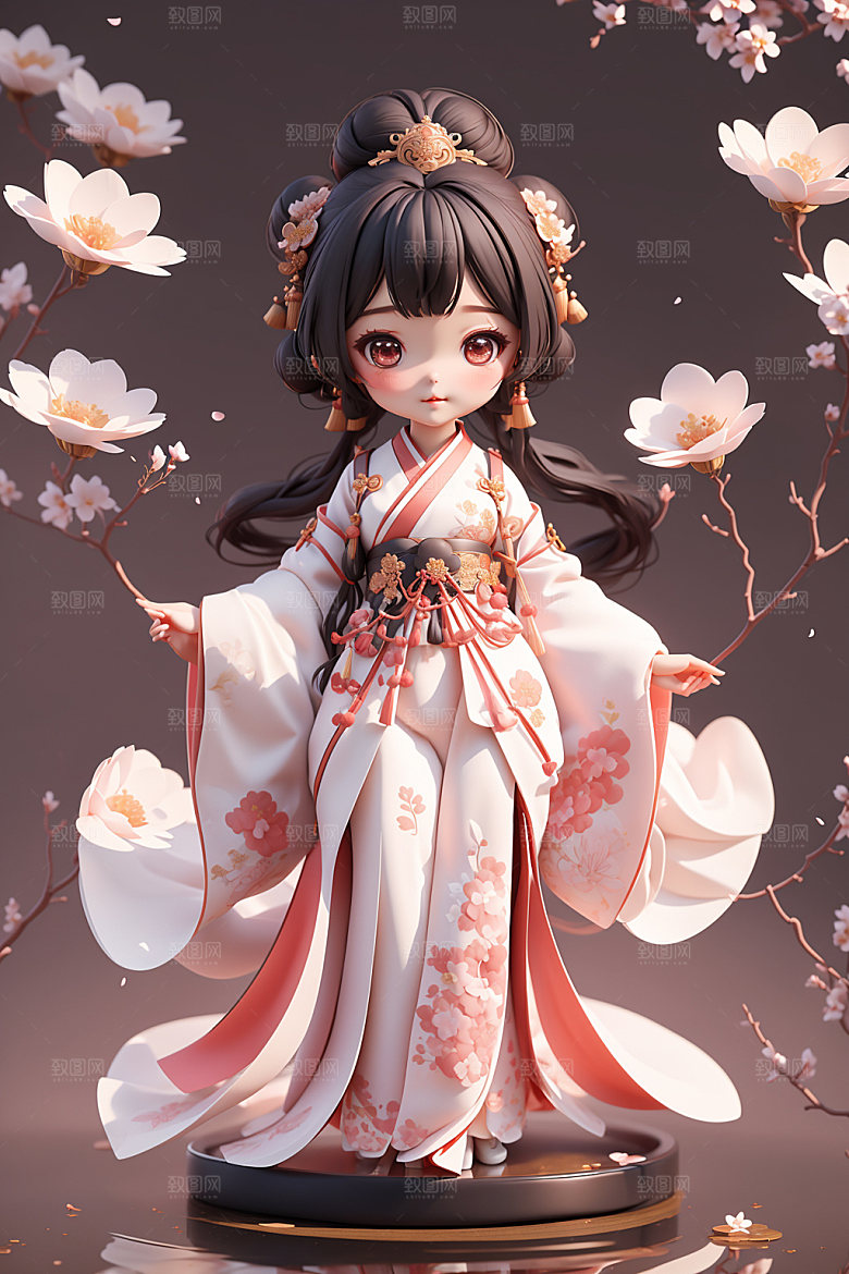 汉服少女可爱3D模型