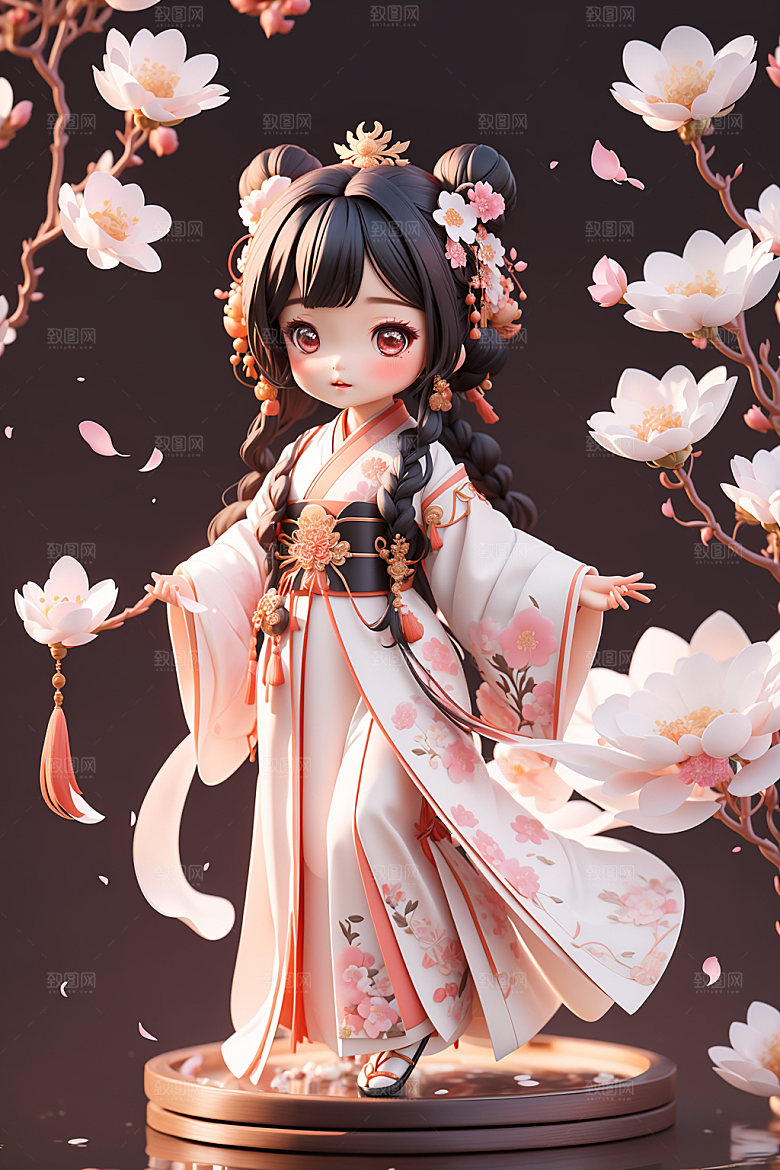 汉服少女3D中国风模型
