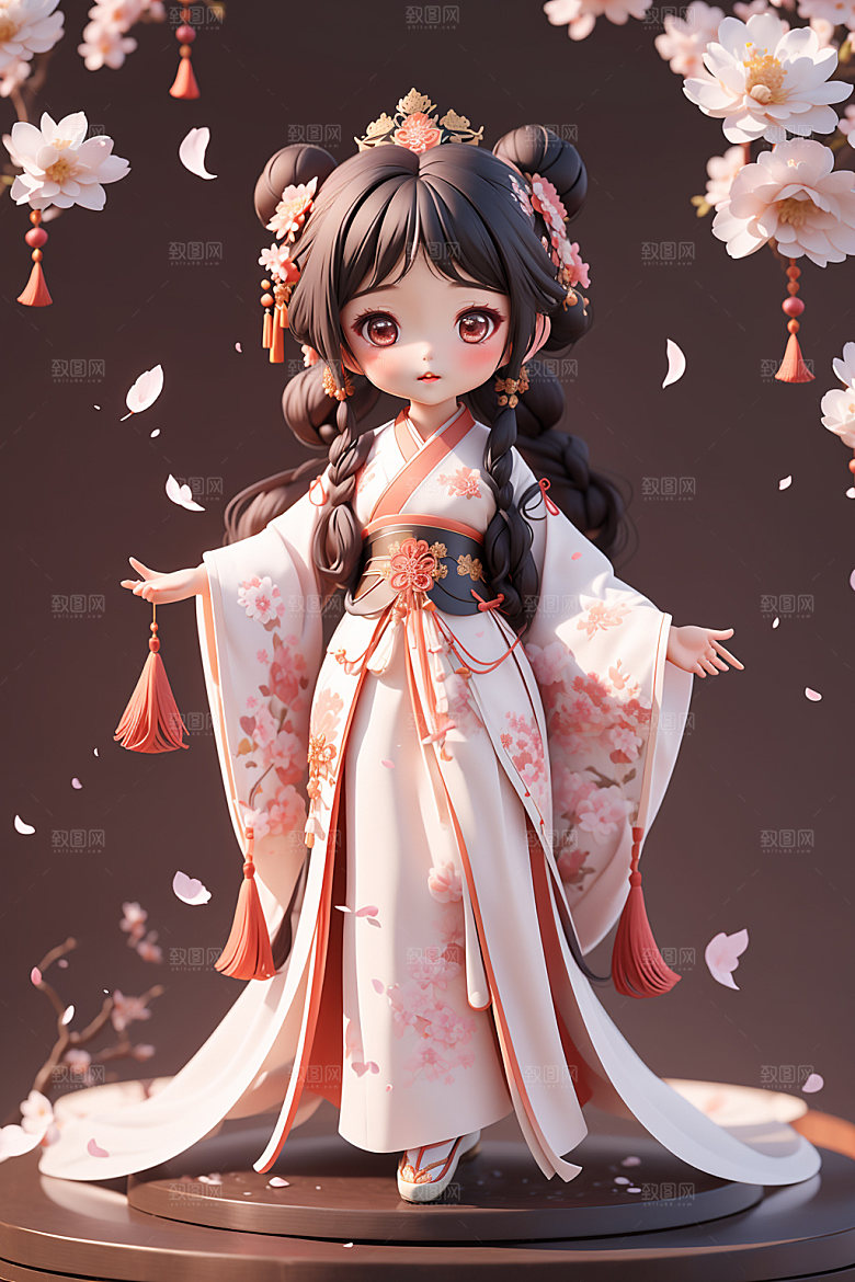 汉服少女3D人物模型