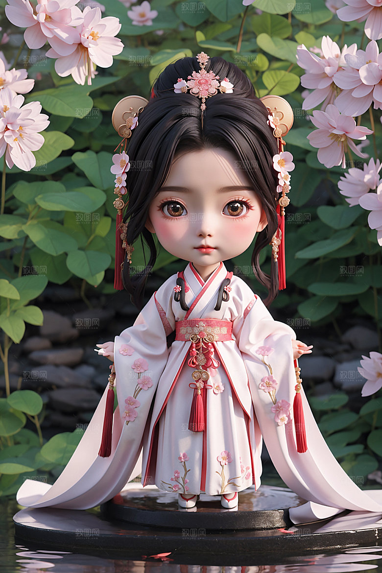 汉服少女可爱甜美模型