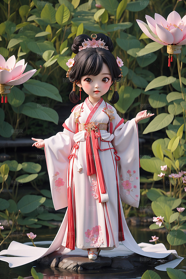汉服少女3D中国风模型