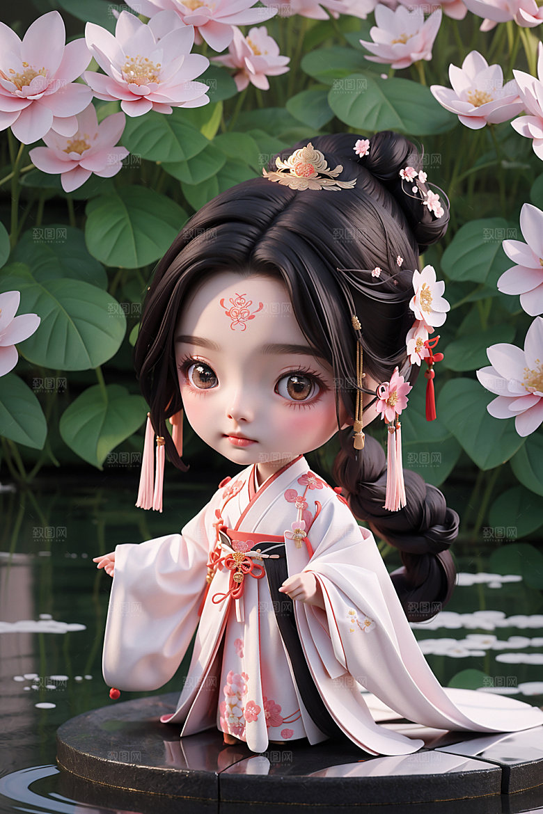 汉服少女立体3D模型
