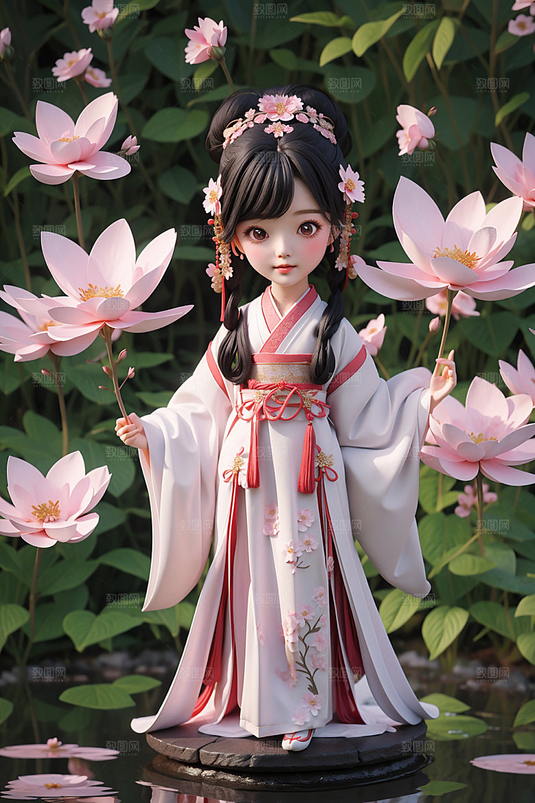 汉服少女3D人物模型