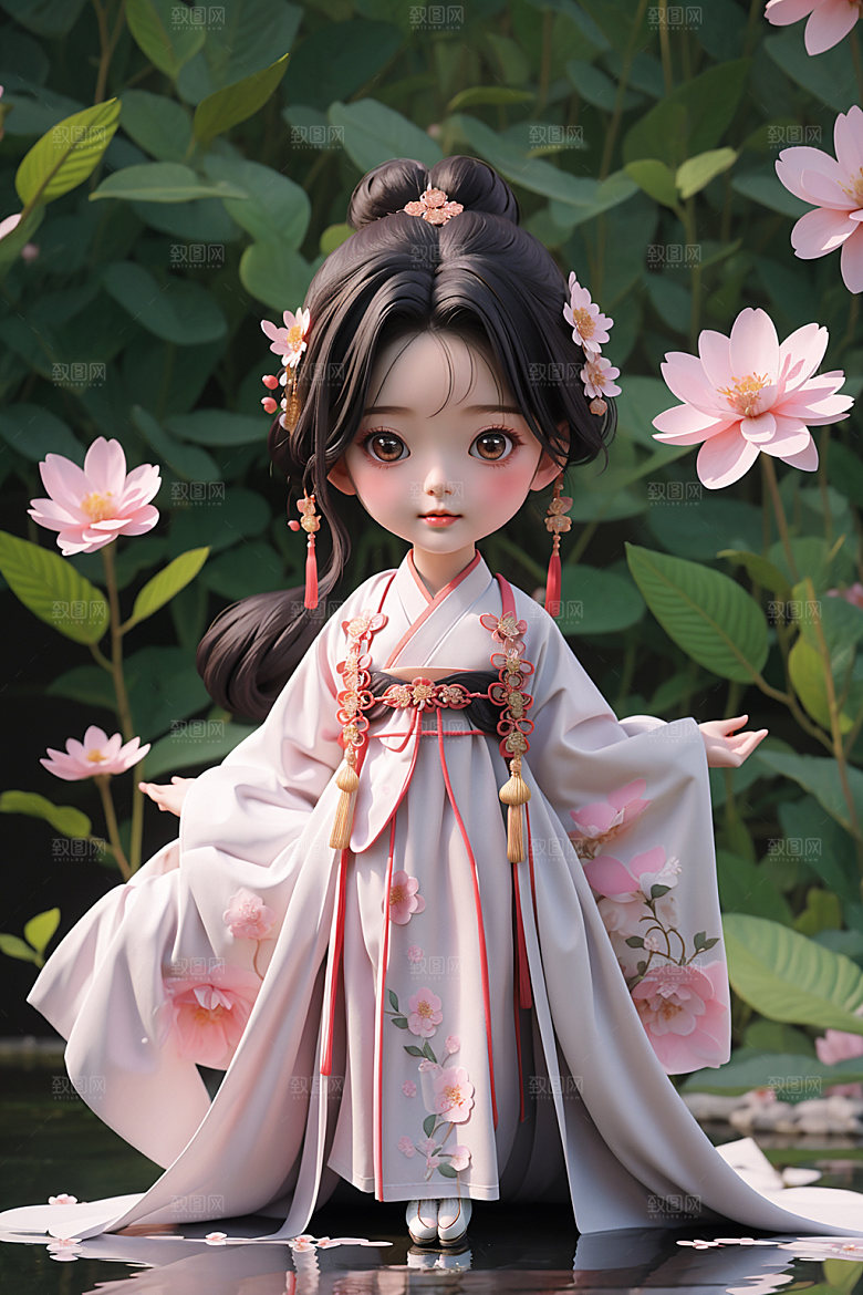汉服少女3D中国风模型