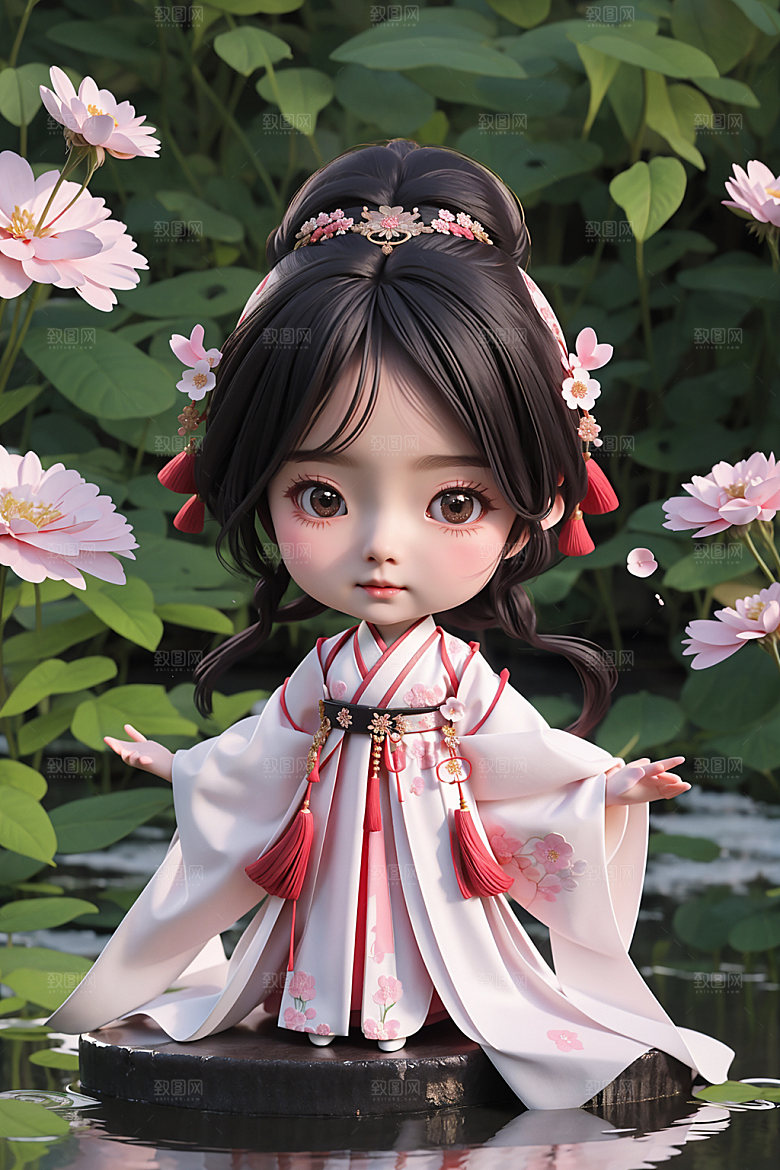 汉服少女3D可爱模型