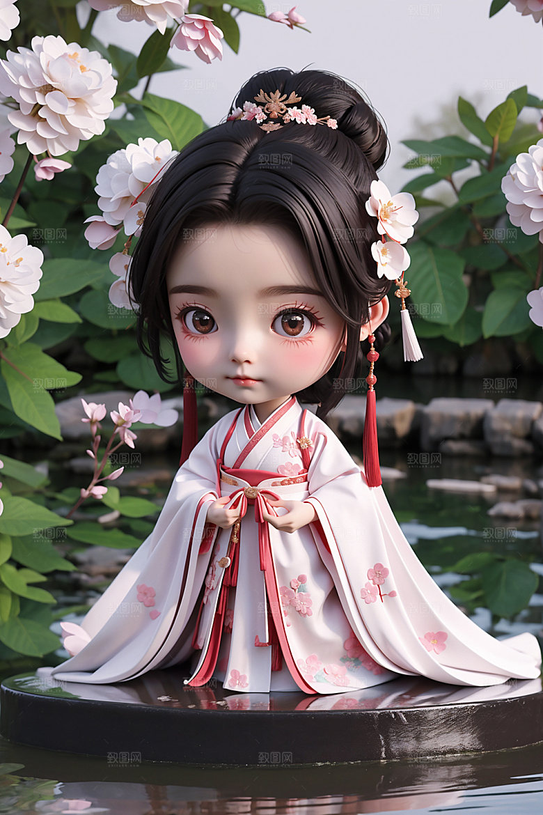 汉服少女3D人物模型