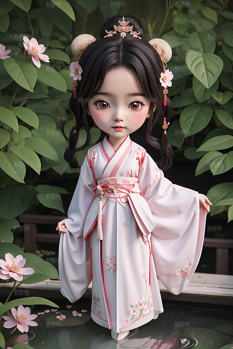 汉服少女甜美3D模型