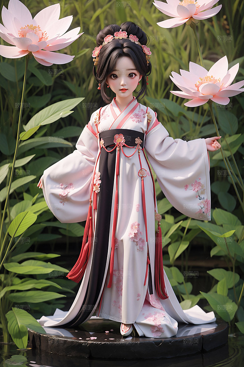 汉服少女甜美可爱模型