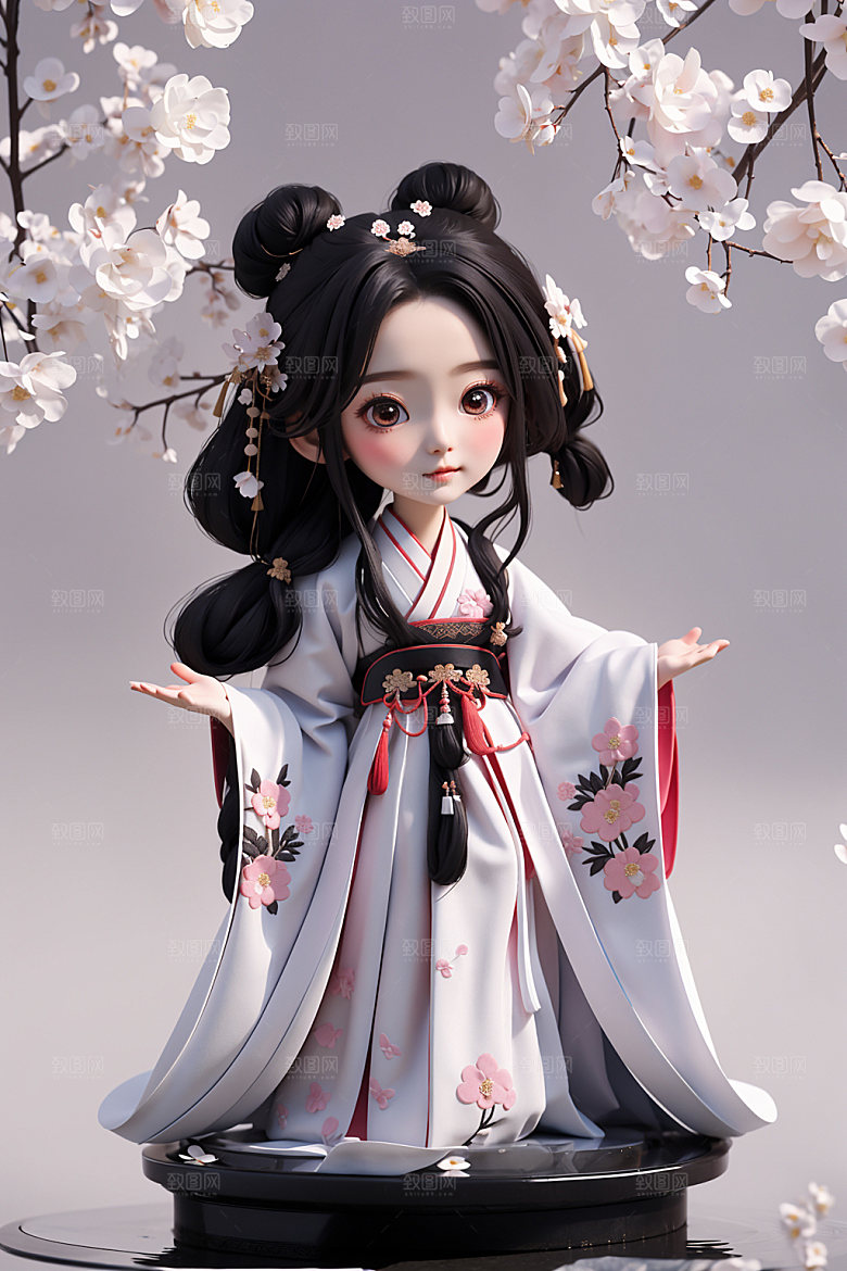 汉服少女中国风3D模型