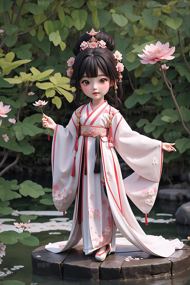汉服少女3D人物模型