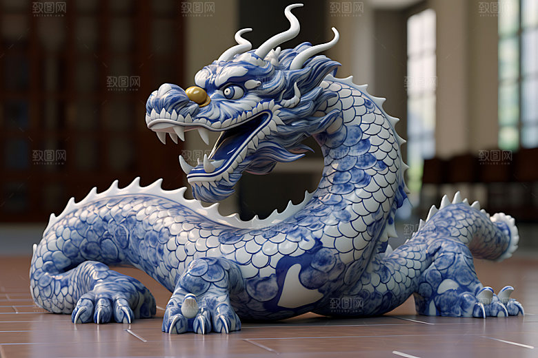 五彩龙质感艺术模型