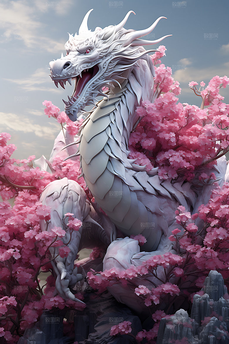 五彩龙中国龙立体模型