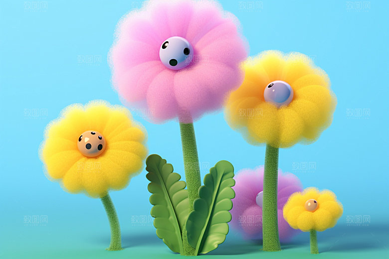 感恩节花卉花束母亲节矢量元素