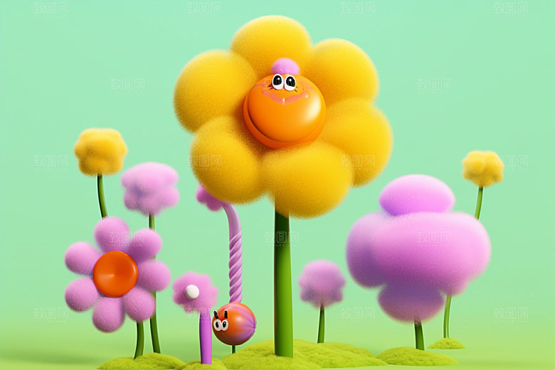 感恩节母亲节气球花朵矢量元素