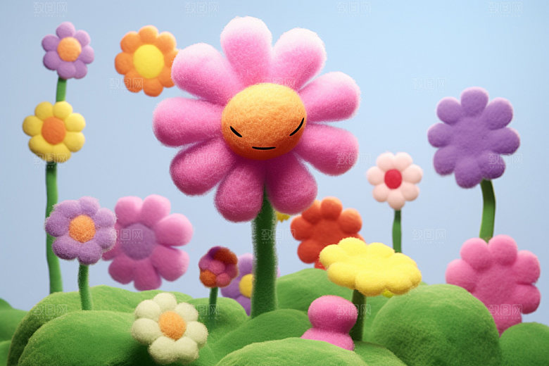感恩节花卉花束模型素材矢量元素