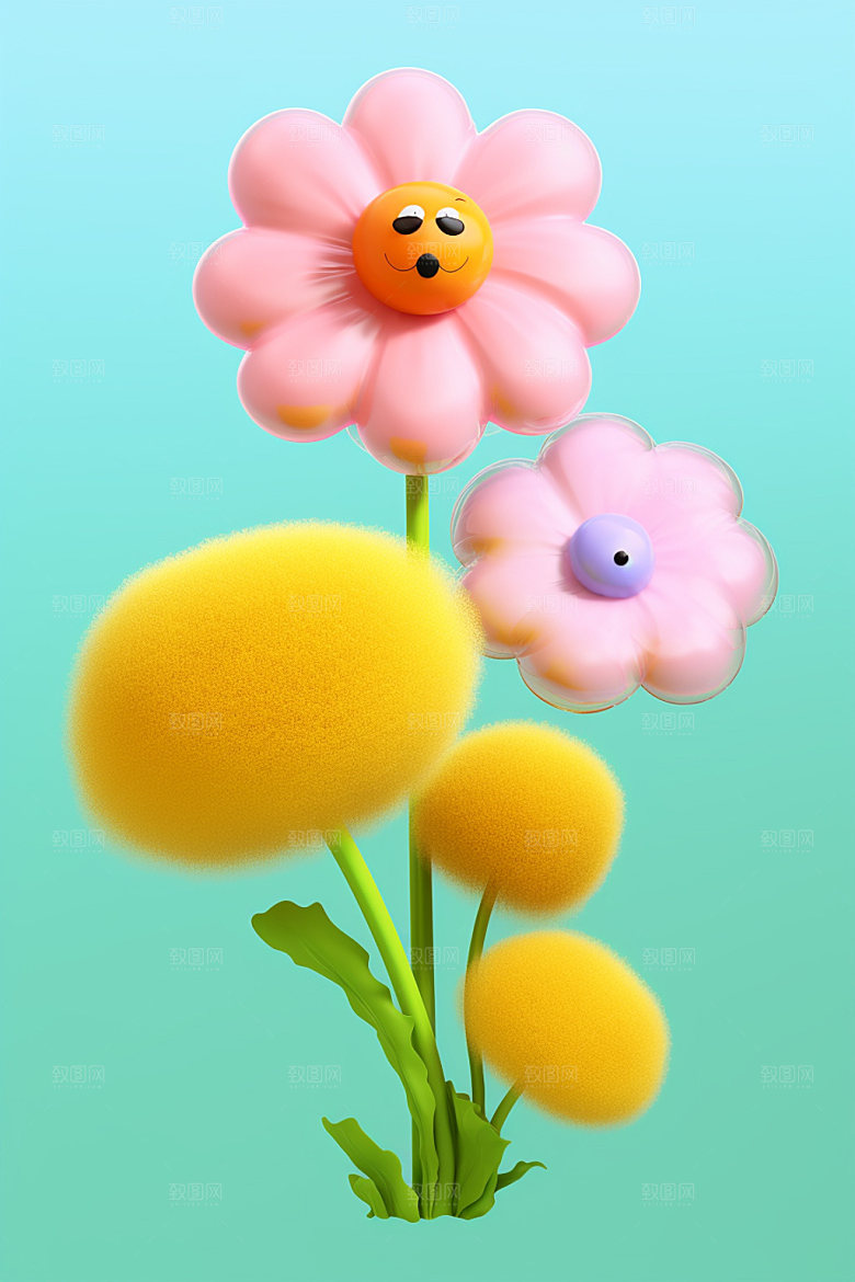 感恩节模型素材花卉花束矢量元素