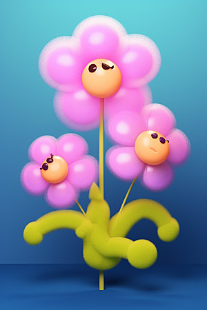 感恩节可爱卡通气球花朵矢量元素