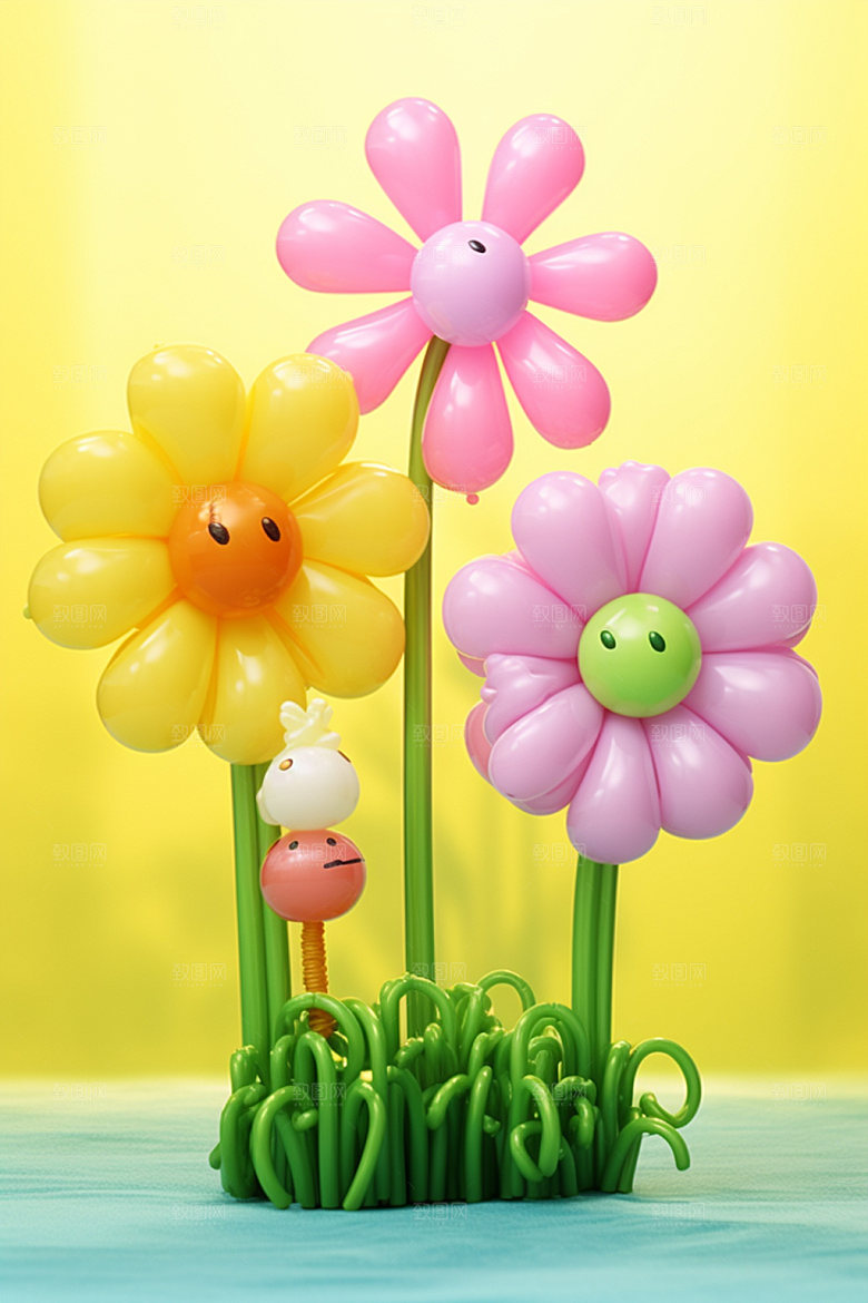 感恩节花卉花束模型素材矢量元素